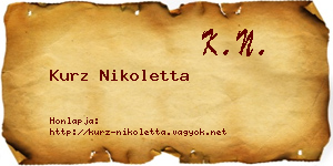 Kurz Nikoletta névjegykártya