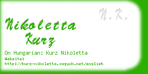 nikoletta kurz business card